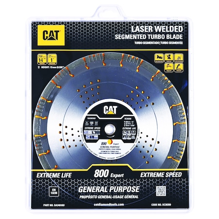 Caterpillar 800 Expert Segmented Laser Welded Hard Material Diamond Blade 18-In 450mm DA34010U
